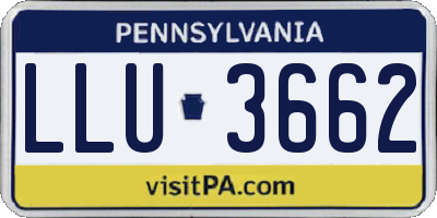 PA license plate LLU3662