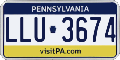PA license plate LLU3674