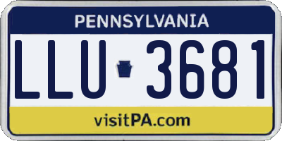 PA license plate LLU3681