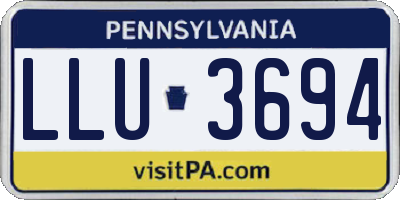 PA license plate LLU3694