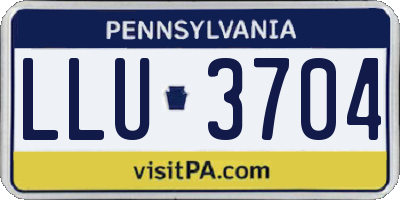 PA license plate LLU3704