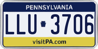 PA license plate LLU3706