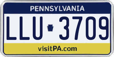 PA license plate LLU3709