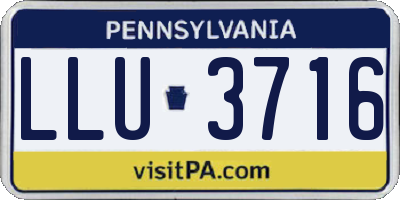 PA license plate LLU3716
