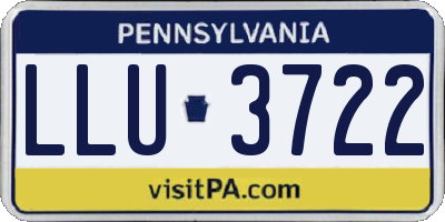 PA license plate LLU3722