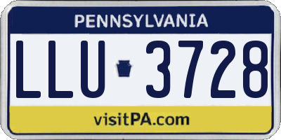 PA license plate LLU3728