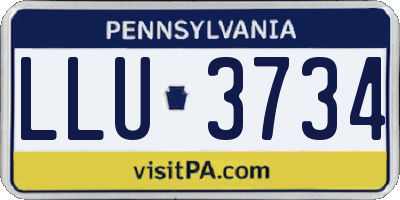 PA license plate LLU3734