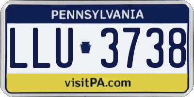 PA license plate LLU3738