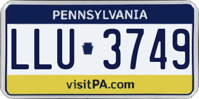 PA license plate LLU3749