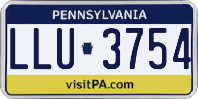 PA license plate LLU3754