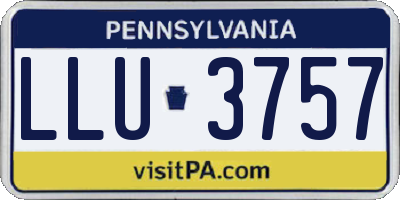PA license plate LLU3757