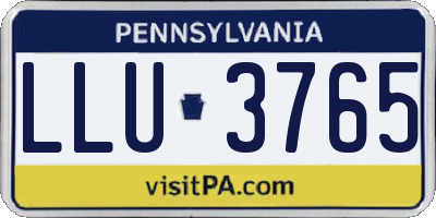 PA license plate LLU3765