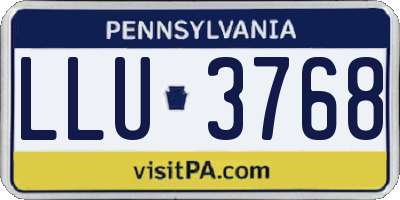 PA license plate LLU3768