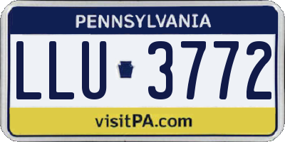 PA license plate LLU3772