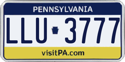 PA license plate LLU3777
