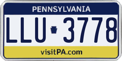 PA license plate LLU3778