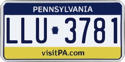 PA license plate LLU3781