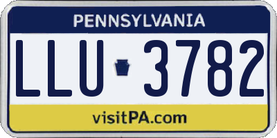 PA license plate LLU3782