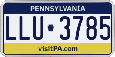 PA license plate LLU3785