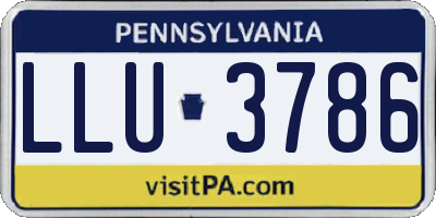 PA license plate LLU3786