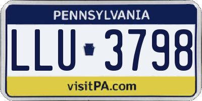 PA license plate LLU3798