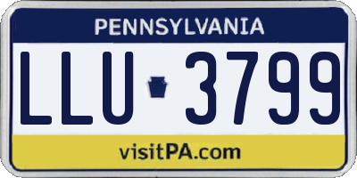 PA license plate LLU3799