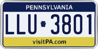 PA license plate LLU3801