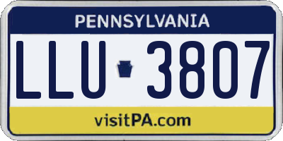 PA license plate LLU3807