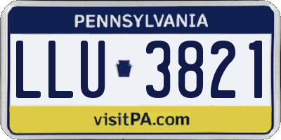 PA license plate LLU3821