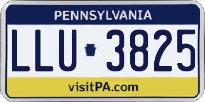 PA license plate LLU3825