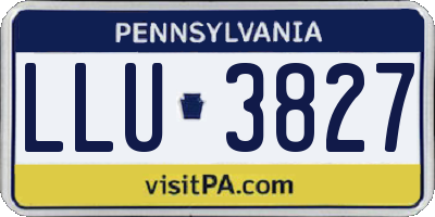 PA license plate LLU3827