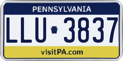 PA license plate LLU3837