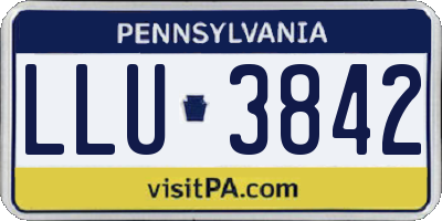 PA license plate LLU3842