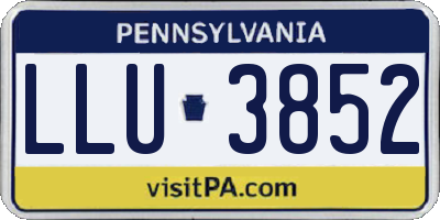 PA license plate LLU3852