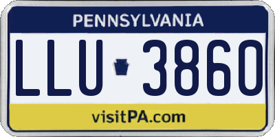 PA license plate LLU3860