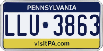 PA license plate LLU3863