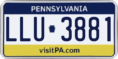 PA license plate LLU3881