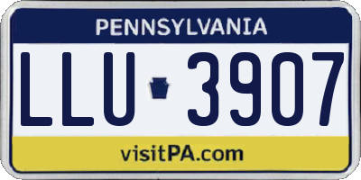 PA license plate LLU3907