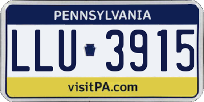 PA license plate LLU3915