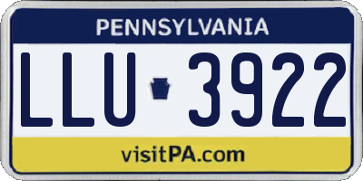 PA license plate LLU3922