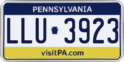 PA license plate LLU3923