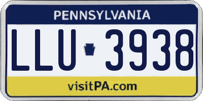 PA license plate LLU3938