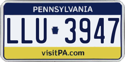 PA license plate LLU3947