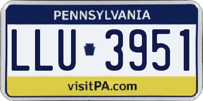 PA license plate LLU3951