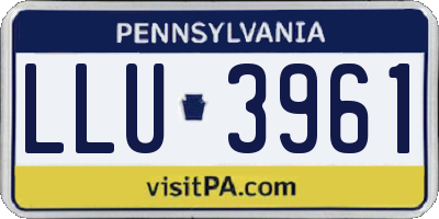 PA license plate LLU3961