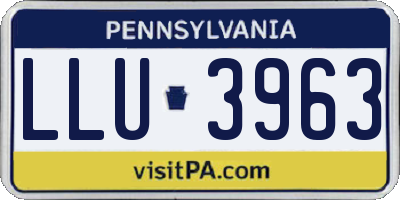 PA license plate LLU3963