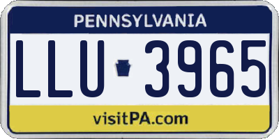 PA license plate LLU3965