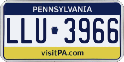 PA license plate LLU3966