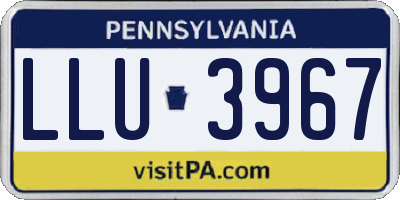 PA license plate LLU3967