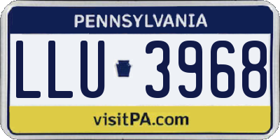 PA license plate LLU3968